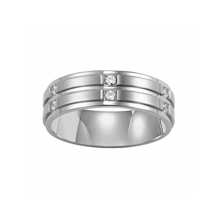 Unisex 1/6 Ct. T.w. White Diamond Stainless Steel Band