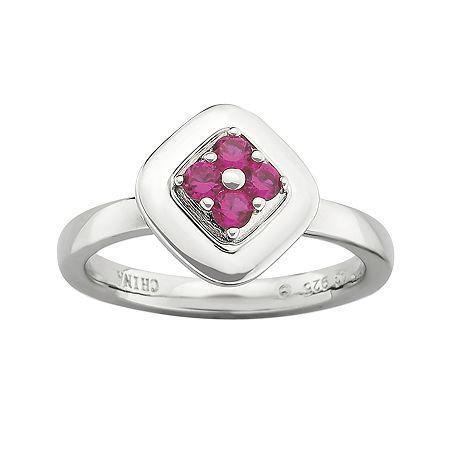 Personally Stackable Lab-created Ruby Ring