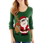 By Design Long-sleeve Single Snowman Christmas Sweater - Petite