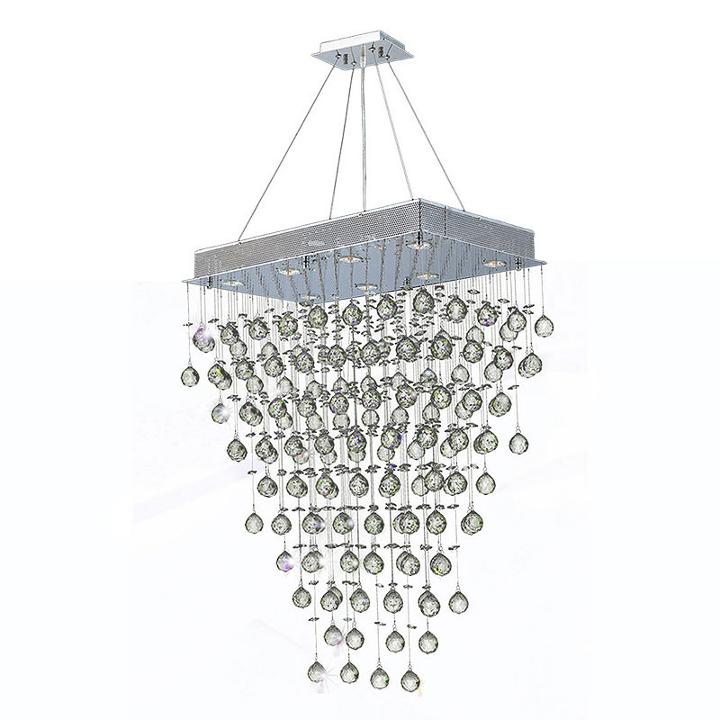 Icicle Collection 8 Light Chrome Finish And Clearcrystal Rectangle Chandelier