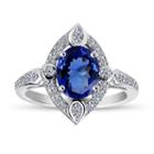 Womens Lab Created Sapphire Blue Cocktail Ring