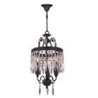 Enfield Collection 3 Light Mini Flemish Brass Andclear Crystal Chandelier
