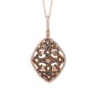 Grand Sample Sale By Le Vian Chocolatier Floral Lace Chocolate & Vanilla Diamonds Pendant In 14k Strawberry Gold