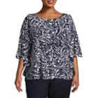 Lark Lane Cote D'azur Paisley Butterfly Top- Plus