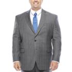 Stafford Super 100 Gray Glen Check Wool Suit Jacket - Portly