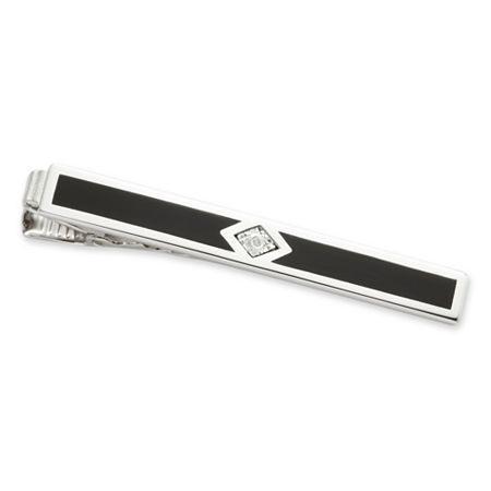 Enamel And Diamond Tie Bar