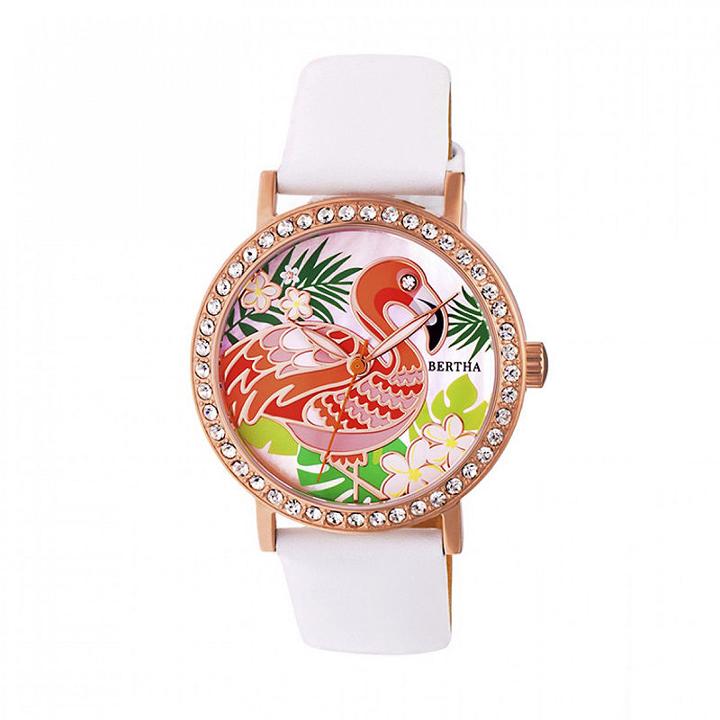 Bertha Unisex White Strap Watch-bthbr7705