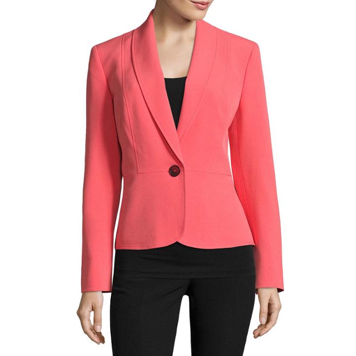 Black Label By Evan-picone Long Sleeve 1-button Suit Jacket