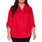 Worthington 3/4-sleeve Roll-tab Tunic Blouse - Plus