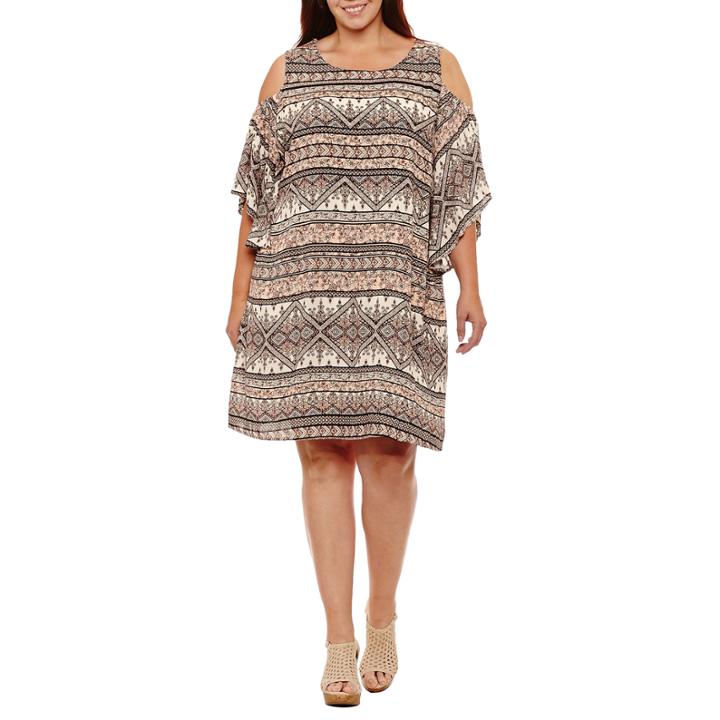Luxology Short Sleeve Shift Dress-plus