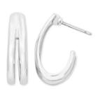 Liz Claiborne Silver-tone C-hoop Earrings