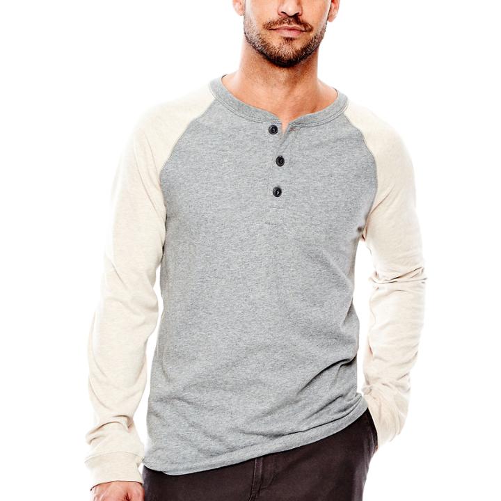 St. John's Bay Long-sleeve Baseball Henley