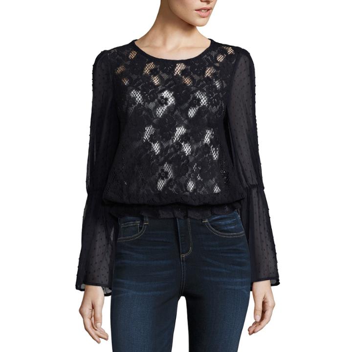 Lone+lux Ruffle Sleeve Lace Top