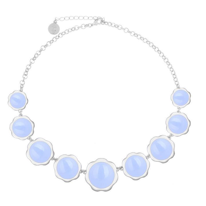 Liz Claiborne Womens Purple Flower Collar Necklace