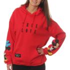 Mickey Mouse Juniors' True Love Mickey And Minnie Pullover Graphic Hoodie