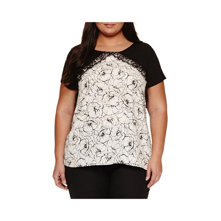 Worthington Short Sleeve Scoop Neck T-shirt-plus