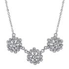 1928 Jewelry Crystal Flower Cluster Collar Necklace