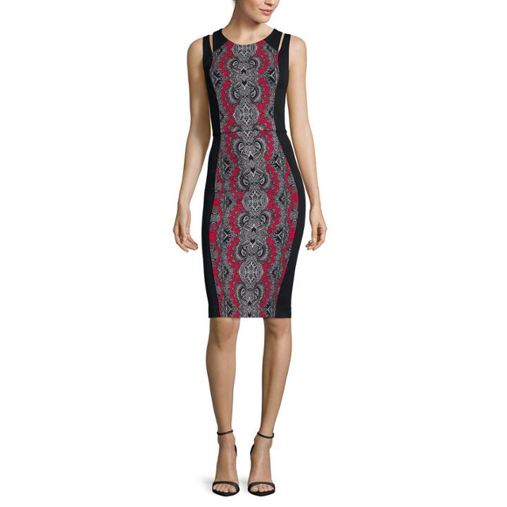 Nicole By Nicole Miller Sleeveless Printed Sheath Dress