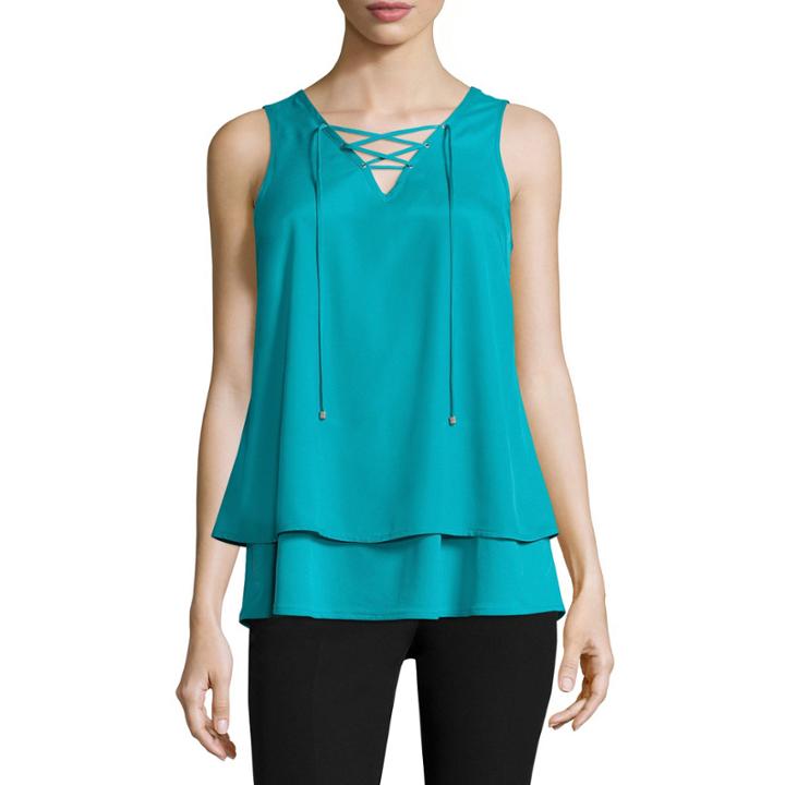 Worthington Lace-up Tank Top - Talls