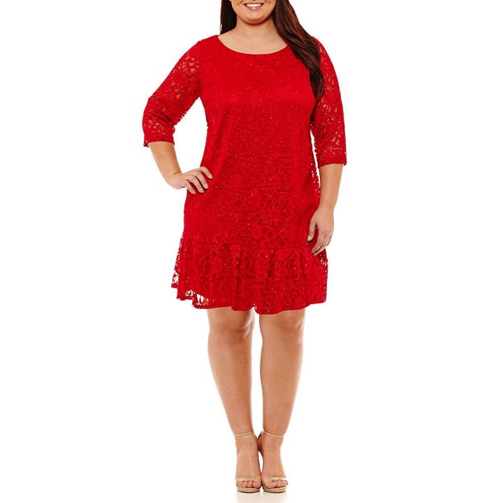 Studio 1 3/4 Sleeve Sheath Dress - Plus