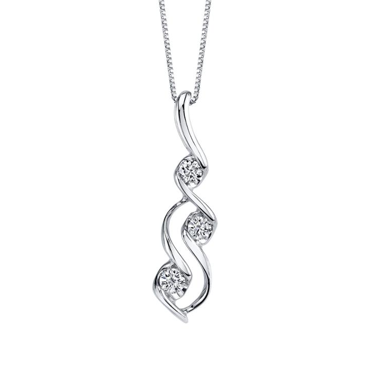 Sirena Women's 1/10 Ct. T.w. White Diamond 10k White Gold Pendant Necklace
