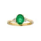 Limited Quantities! 1/10 Ct. T.w. Genuine Emerald 14k Gold Cocktail Ring