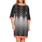 Studio 1 3/4-sleeve Dot Sheath Dress - Plus