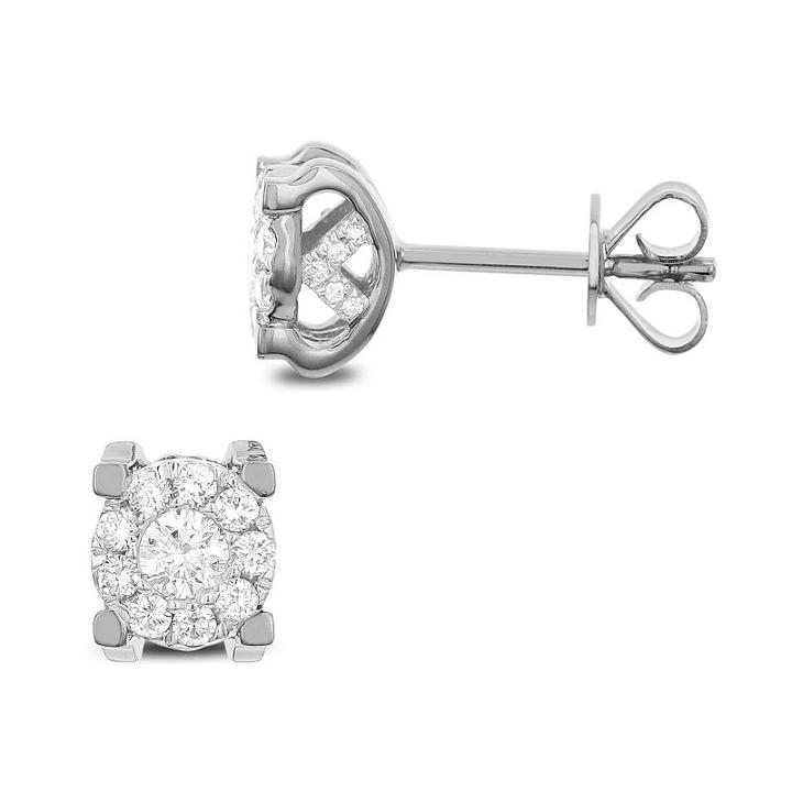 1/2 Ct. T.w. White Diamond 14k White Gold 7.2mm Stud Earrings