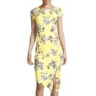 Weslee Rose Cap-sleeve Print Sheath Dress
