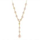 Not Applicable Womens Pink Pearl 14k Y Necklace