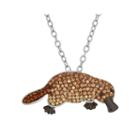 Animal Planet&trade; Australia Platypus Crystal Sterling Silver Pendant Necklace