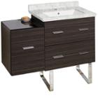 37.75-in. W Floor Mount Dawn Grey Vanity Set For 1hole Drilling Bianca Carara Top White Um Sink