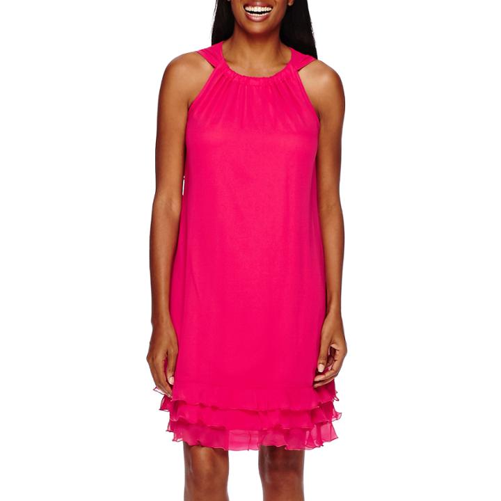 R & K Originals Sleeveless Triple-tier Solid Shift Dress