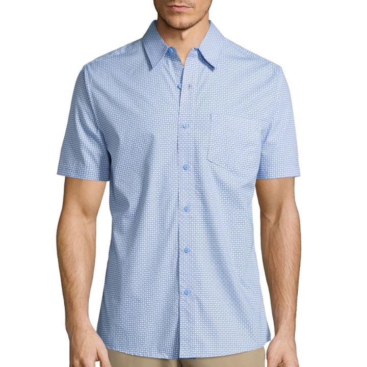 Haggar Short-sleeve Printed Woven Shirt