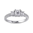 7/8 Ct. T.w. Diamond 14k White Gold 3-stone Ring