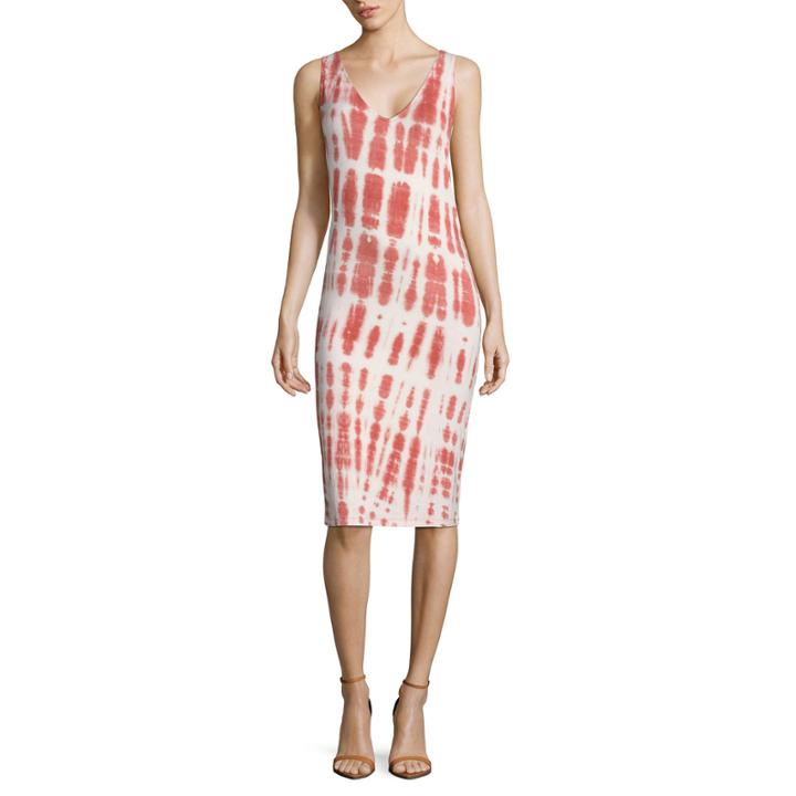 Belle + Sky V Neck Lattice Back Bodycon Dress