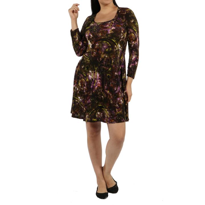 24/7 Comfort Apparel Quiet Sort Of Glamour Fit & Flare Dress-plus