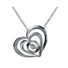 Love In Motion&trade; 1/10 Ct. T.w. Diamond Sterling Silver Heart Pendant Necklace