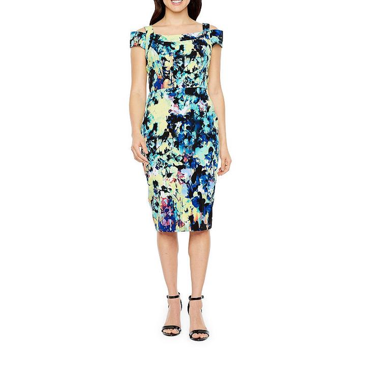 Darian Short Sleeve Abstract Sheath Dress