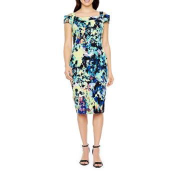 Darian Short Sleeve Abstract Sheath Dress