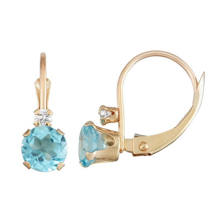 Genuine Blue Blue Topaz 10k Gold Drop Earrings