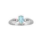 Genuine Aquamarine And Diamond-accent 14k White Gold Ring