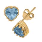 Lab-created Aquamarine 14k Gold Over Silver Earrings