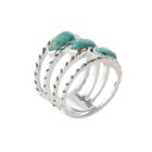 Silver Elements By Barse Womens Lab Created Turquoise Blue Sterling Silver Band
