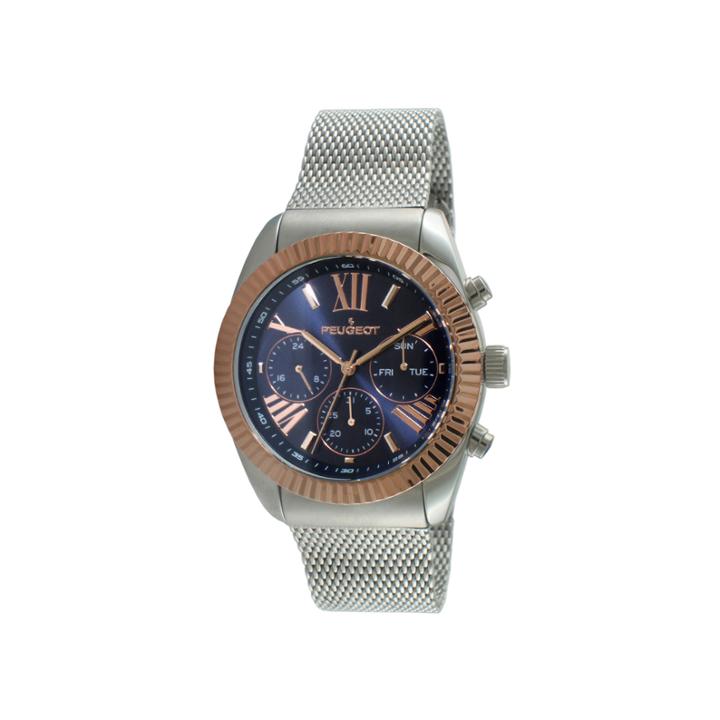 Peugeot Mens Rose-tone Stainless Steel Mesh Strap Watch 1045tbl