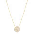 Cz By Kenneth Jay Lane Gold-tone Pav Disk Pendant Necklace