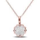 Womens 3/8 Ct. T.w. White Diamond 14k Rose Gold Pendant Necklace