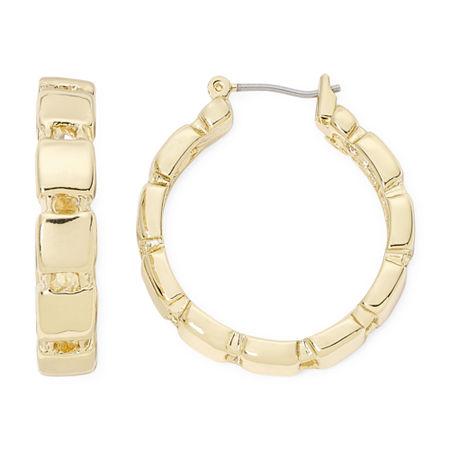 Monet Gold-tone Square Link Hoop Earrings