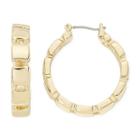 Monet Gold-tone Square Link Hoop Earrings