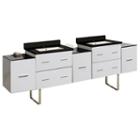 88.5-in. W Floor Mount White Vanity Set For 1 Holedrilling Black Galaxy Top Biscuit Um Sink